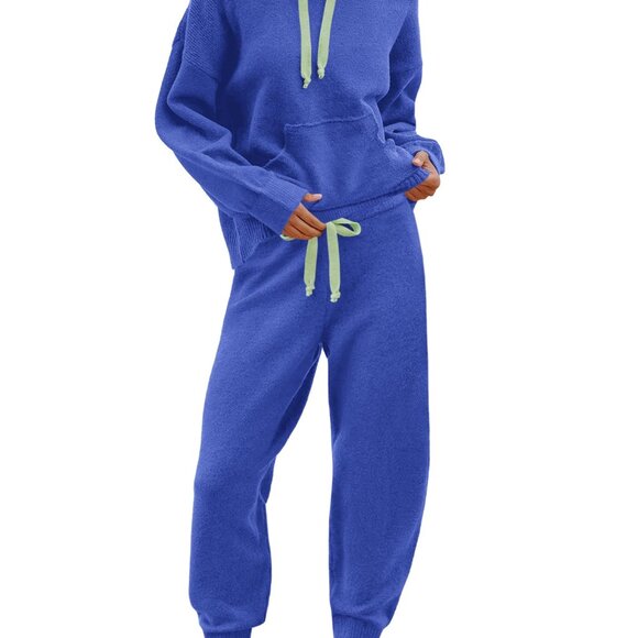 Oversized Fleece Lounge Set Hoodie Joggers Pockets Y2K Chic Comfy